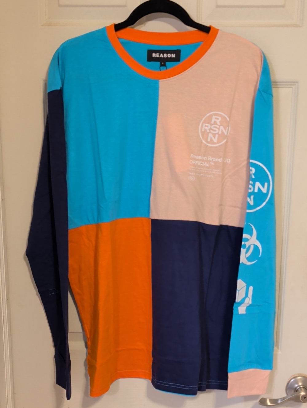 NWT Reason Clothing Men's Nolan Colorblock Long Sleeve T-Shirt Size Large